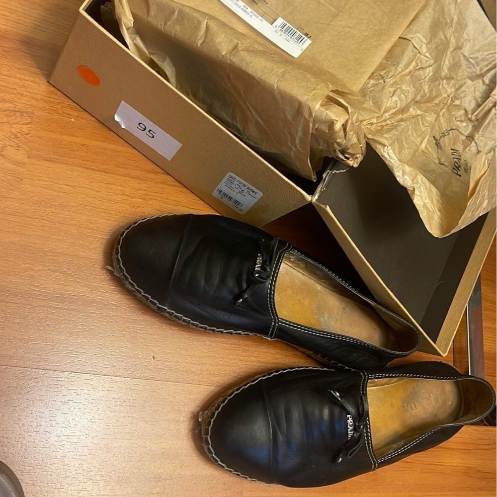Prada leather espadrilles